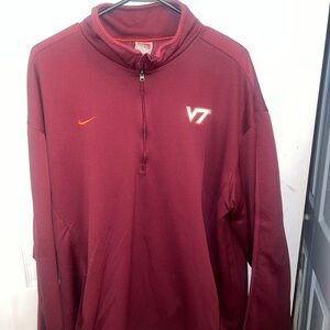 Nike Maroon Virginia Tech Pullover with Orange Accents